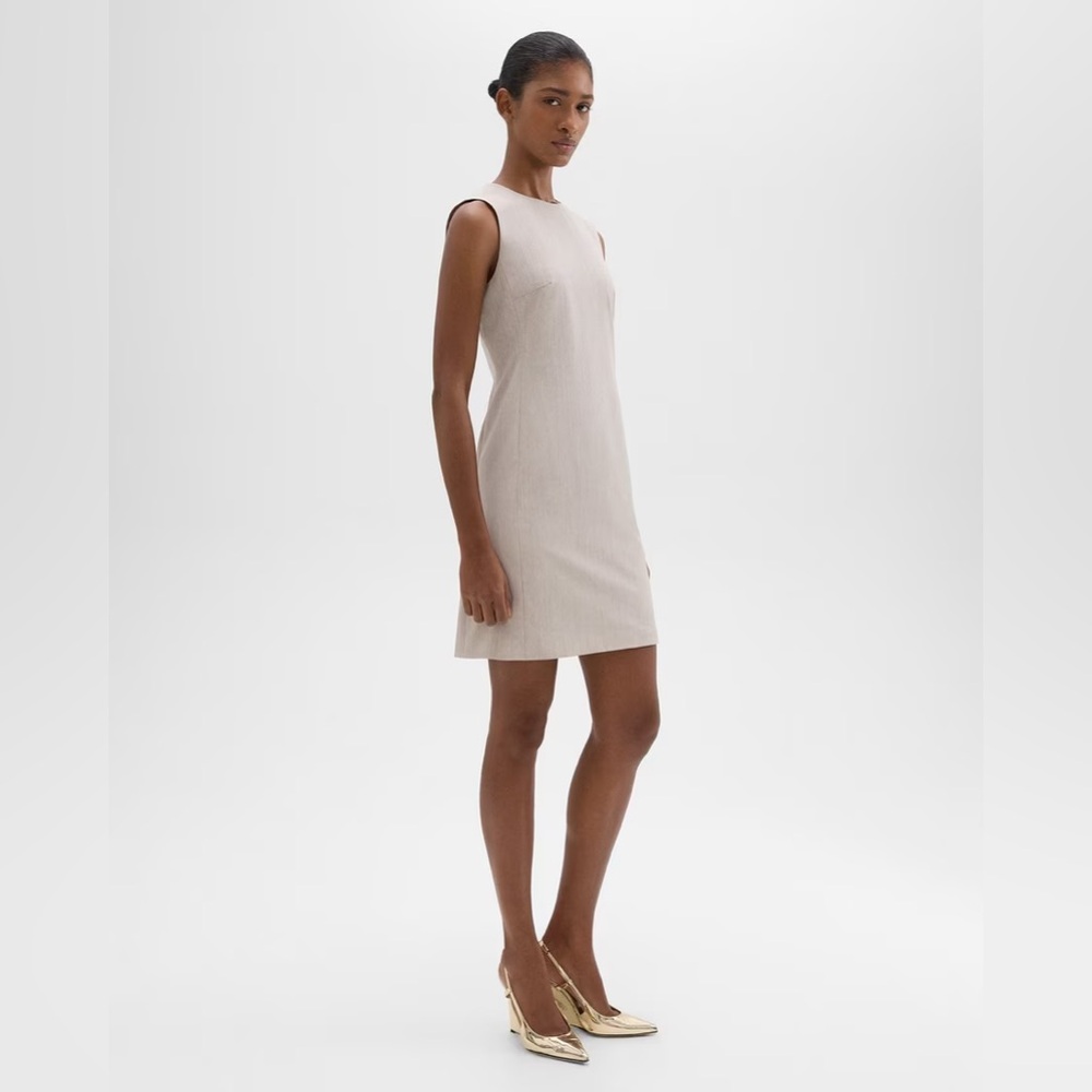 Theory Sleeveless Fitted Dress in Good Wool